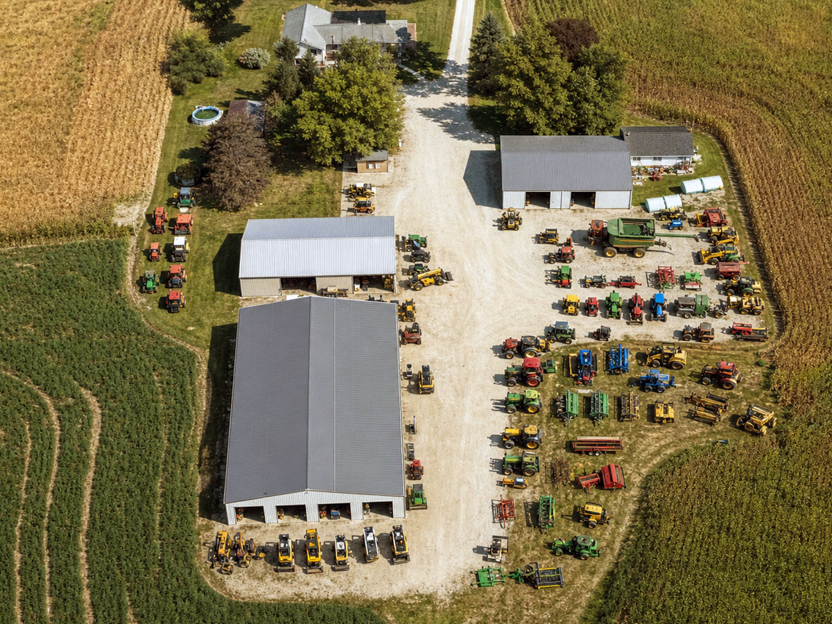 Jaworski Farms & Equipment showroom with equipment ready for work